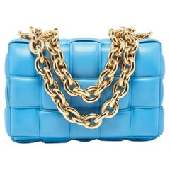 Bottega Veneta Blue Padded Leather Cassette Shoulder Bag