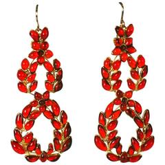 MWLC Ruby Poured Glass "Garland" Earrings
