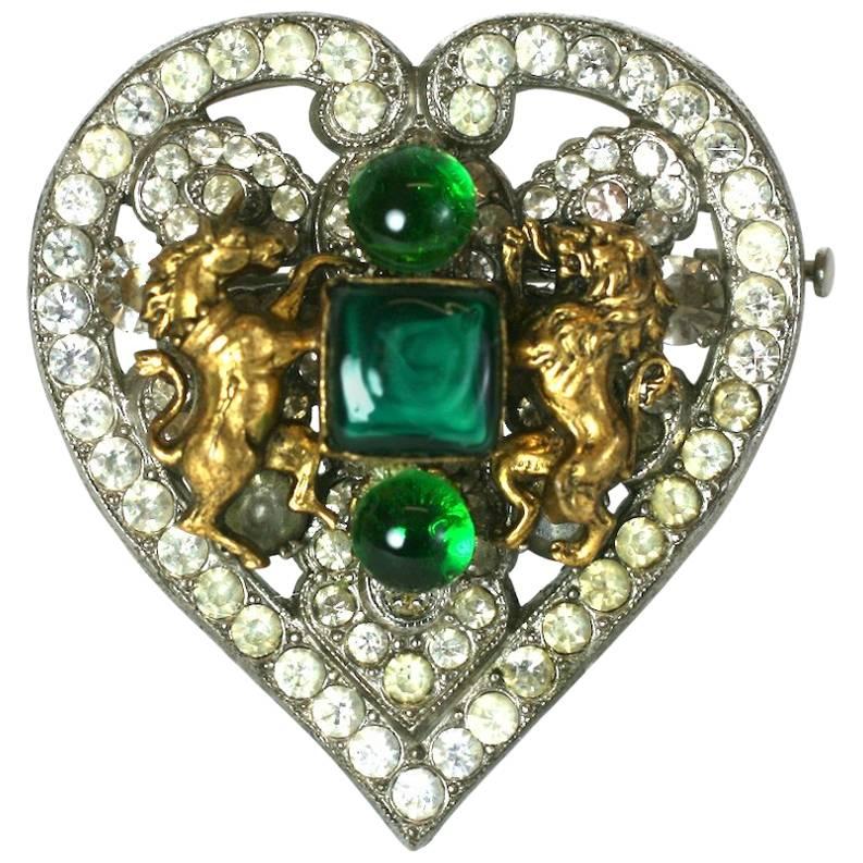 Coco Chanel Byzantine Heart Crest Brooch For Sale