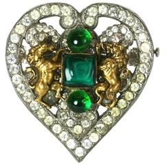 CoCo Chanel Byzantine Heart Crest Brooch