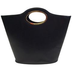 Gucci Black Leather Handheld Structured Bag