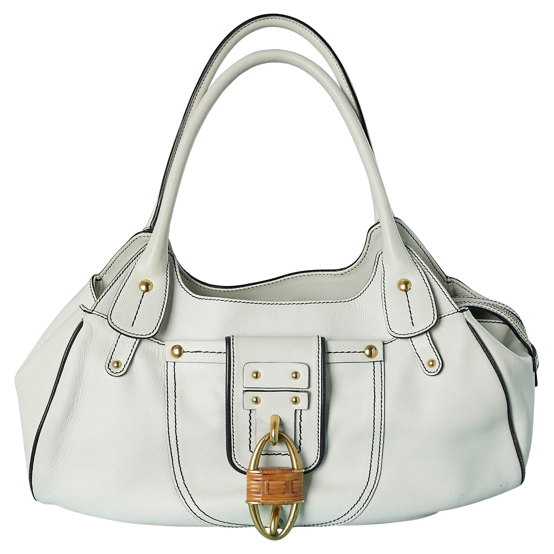 White leather top handle bag Salvatore Ferragamo  For Sale