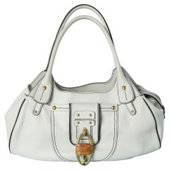 Used White leather top handle bag Salvatore Ferragamo 