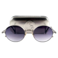 New Jean Paul Gaultier 56 4175 Silver Metal Jet Ornamental Grey Lens 1990's Japan