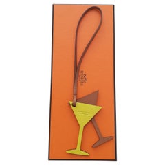 Used Hermès Bag Charm Martini Cocktail Glasses