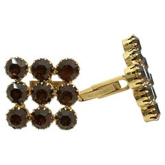 1960s Unisex Topaz Rhinestone Cufflinks