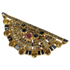 DeRosa  Art Deco Lapel Clip Brooch