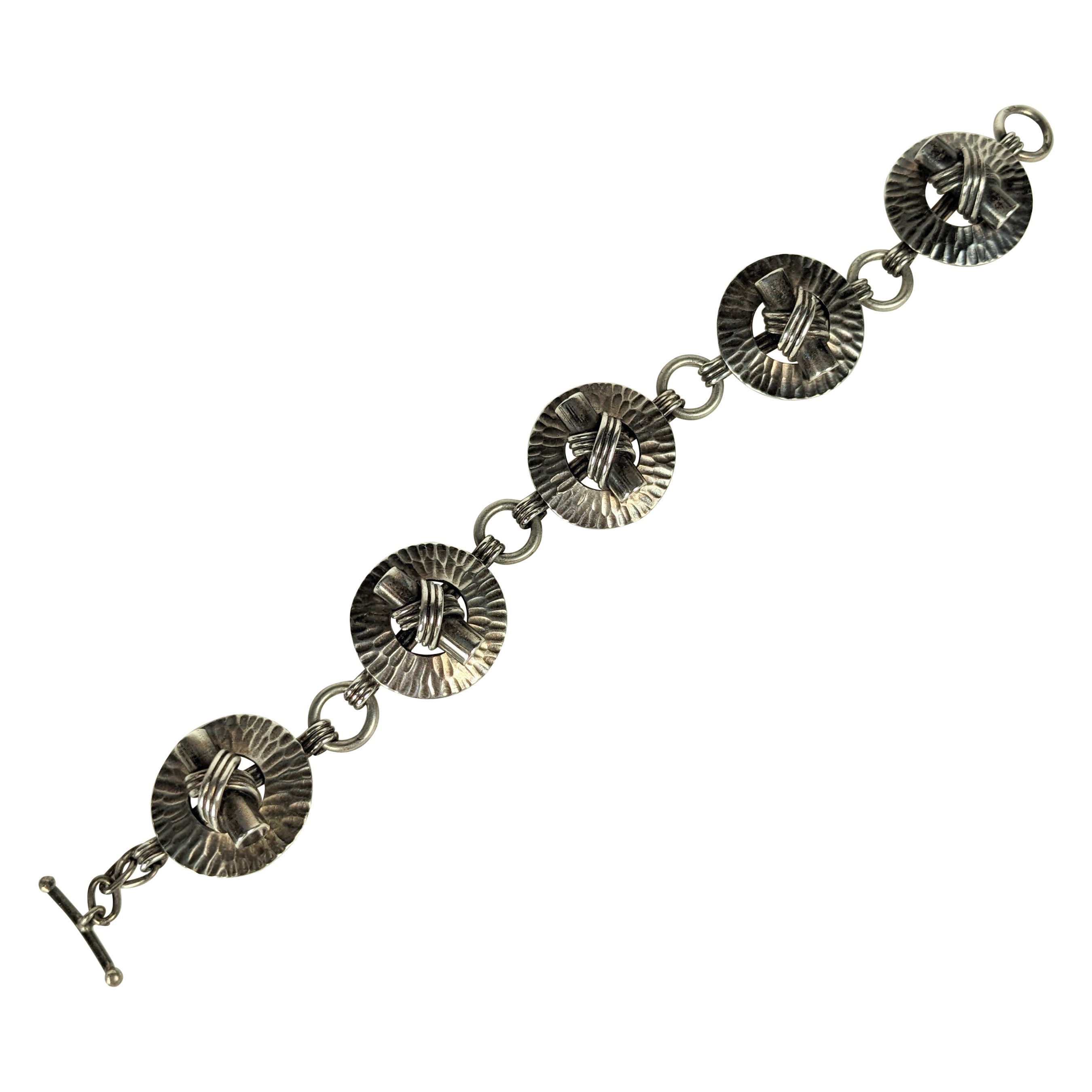 French Art Deco Silver Bracelet, Fernand Grange For Sale