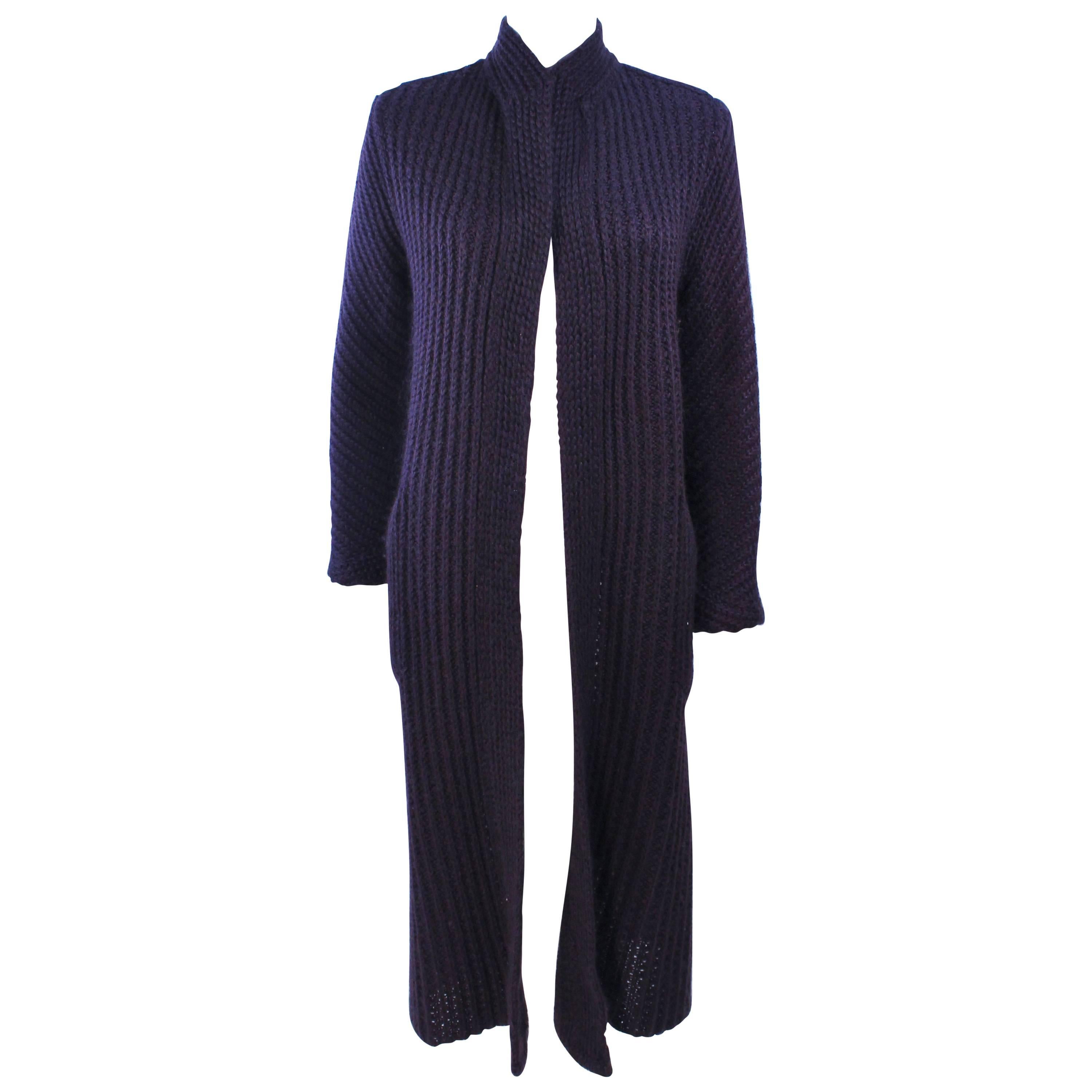 MISSONI Purple Wool Knit Full Length Sweater Size Medium  For Sale