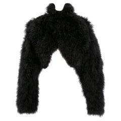 Vintage Chantal Thomass Défilé Black Marabou Bolero, 1990