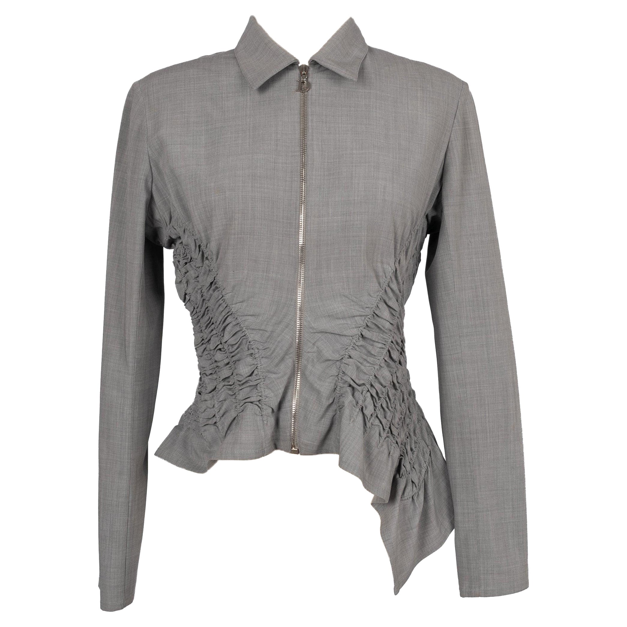 Dior Grey Blended Wool Short Jacket, 2001 For Sale