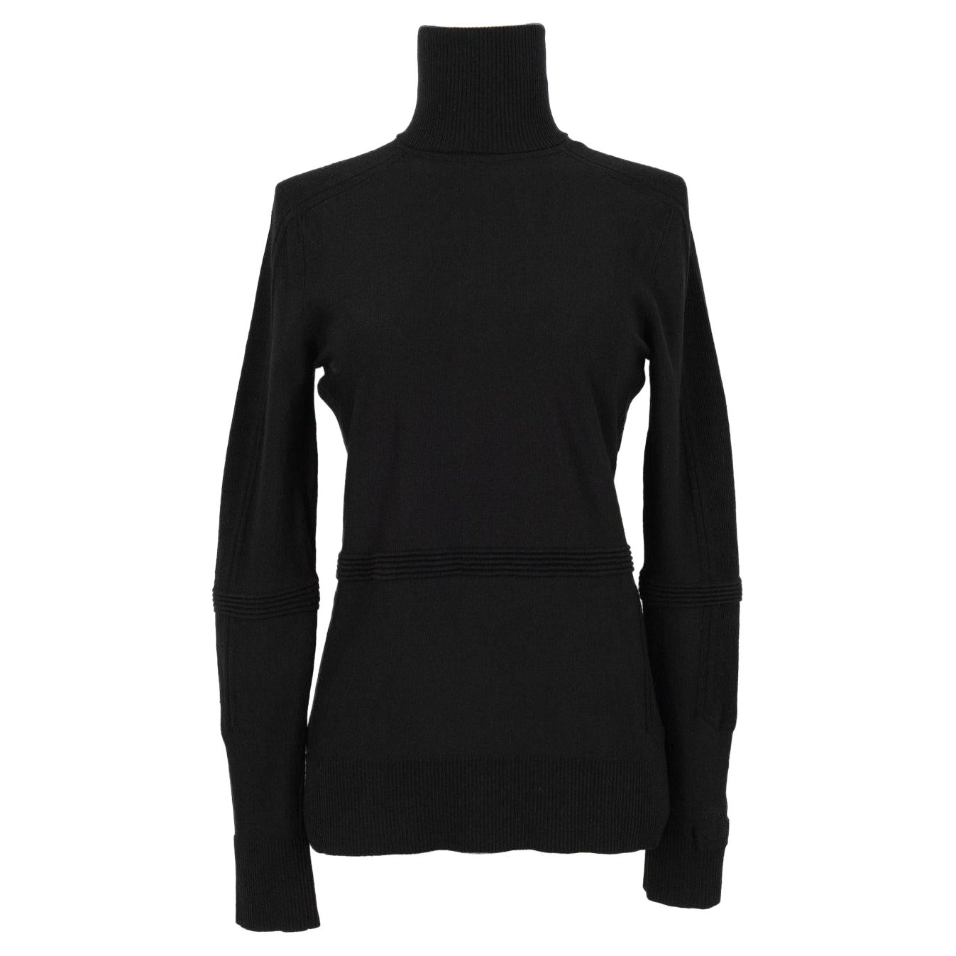 Chanel Black Pullover in Black Wool Turtleneck  For Sale
