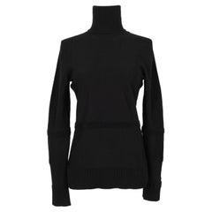 Chanel Black Pullover in Black Wool Turtleneck 
