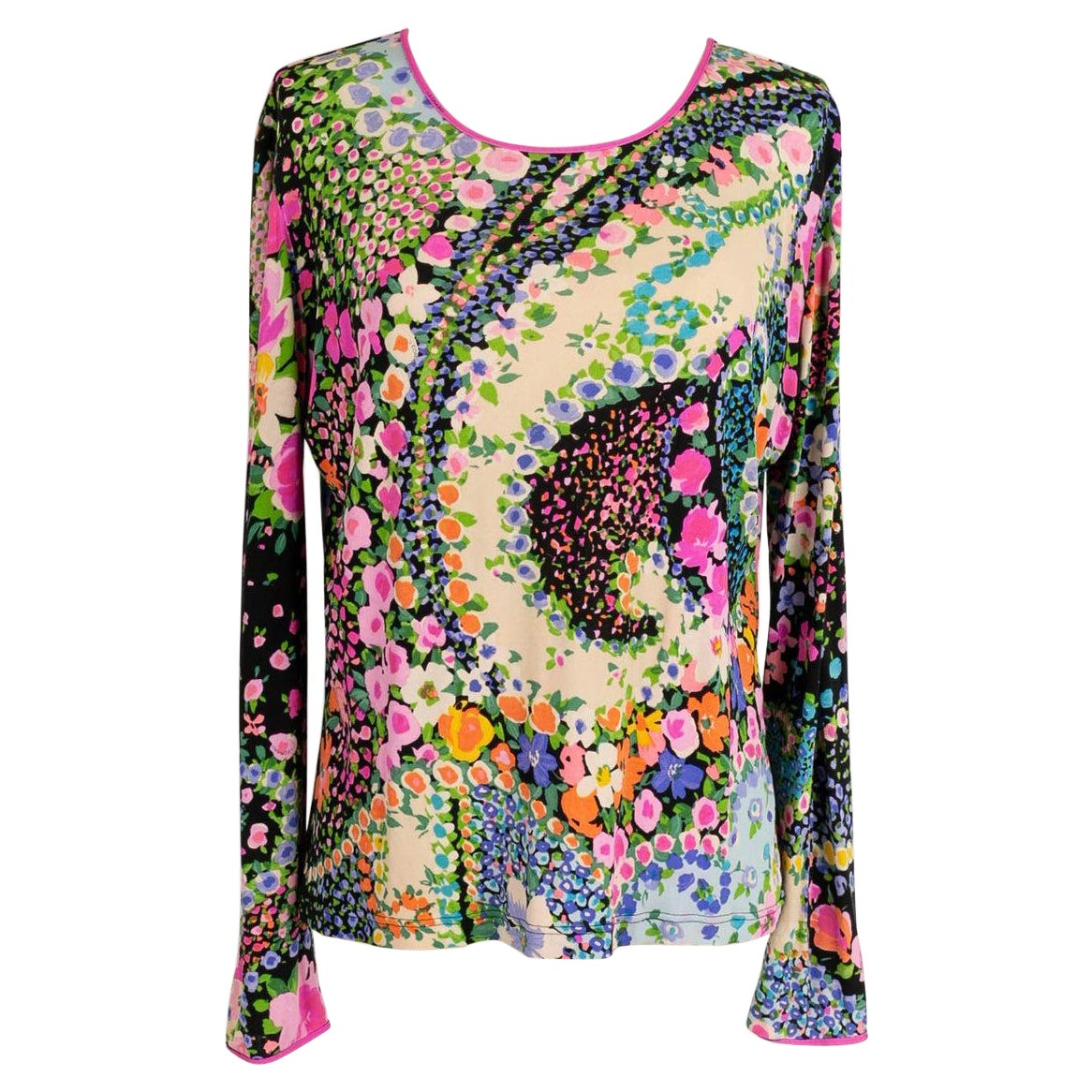 Leonard Top in Floral Silk Jersey For Sale