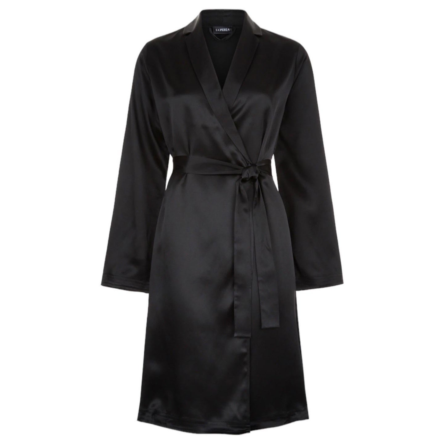 NEW La Perla Robe en soie noire avec ceinture S en vente