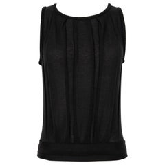 Chanel Top negro de malla sin mangas