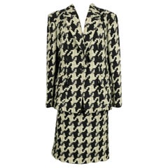 Christian Lacroix Suit Skirt and Jacket in Wool with Houndstooth Pattern