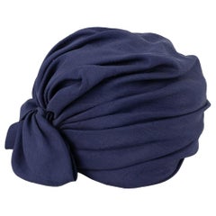 Vintage Dior Blue Silk Turban Hat