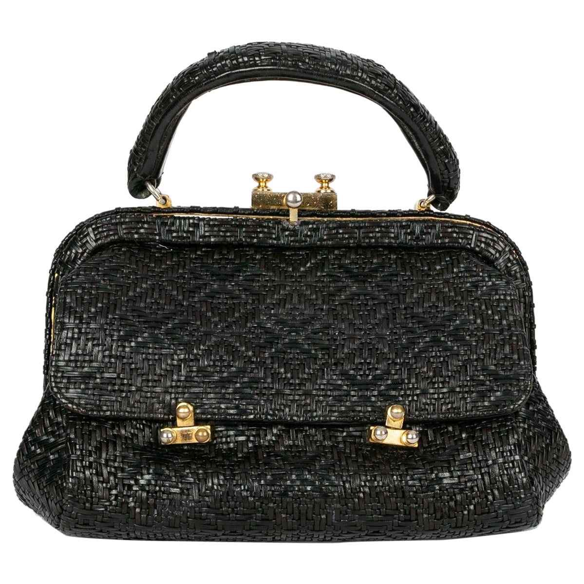 Roberta Di Camerino Black Leather Bag For Sale
