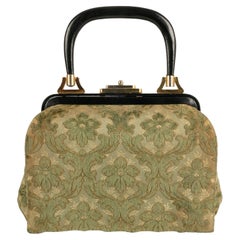 Velvet Handbag in Shades of Green