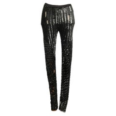 Peachoo + Krejberg Black Pants Sewn with Sequins