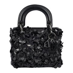 Retro Lady Dior Bag in Black Leather and Satin