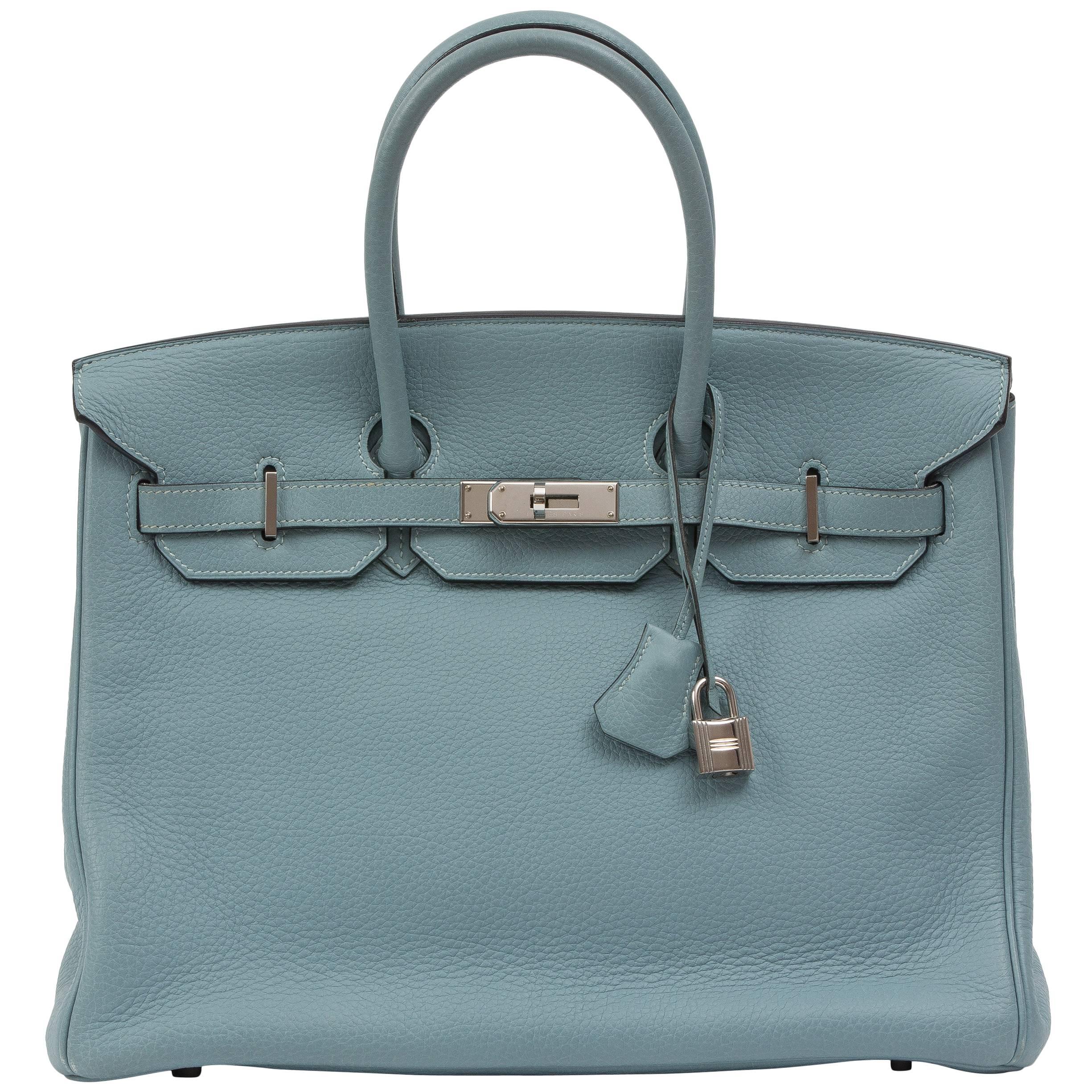 Hermes Birkin in Ciel Blue 35cm For Sale