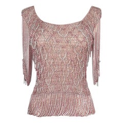 Azzaro Silvery and Pink Lurex Top, 1970'S
