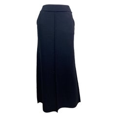 Vintage Chanel Runway Fall 1999 Black Wool Long Skirt -  Size 36