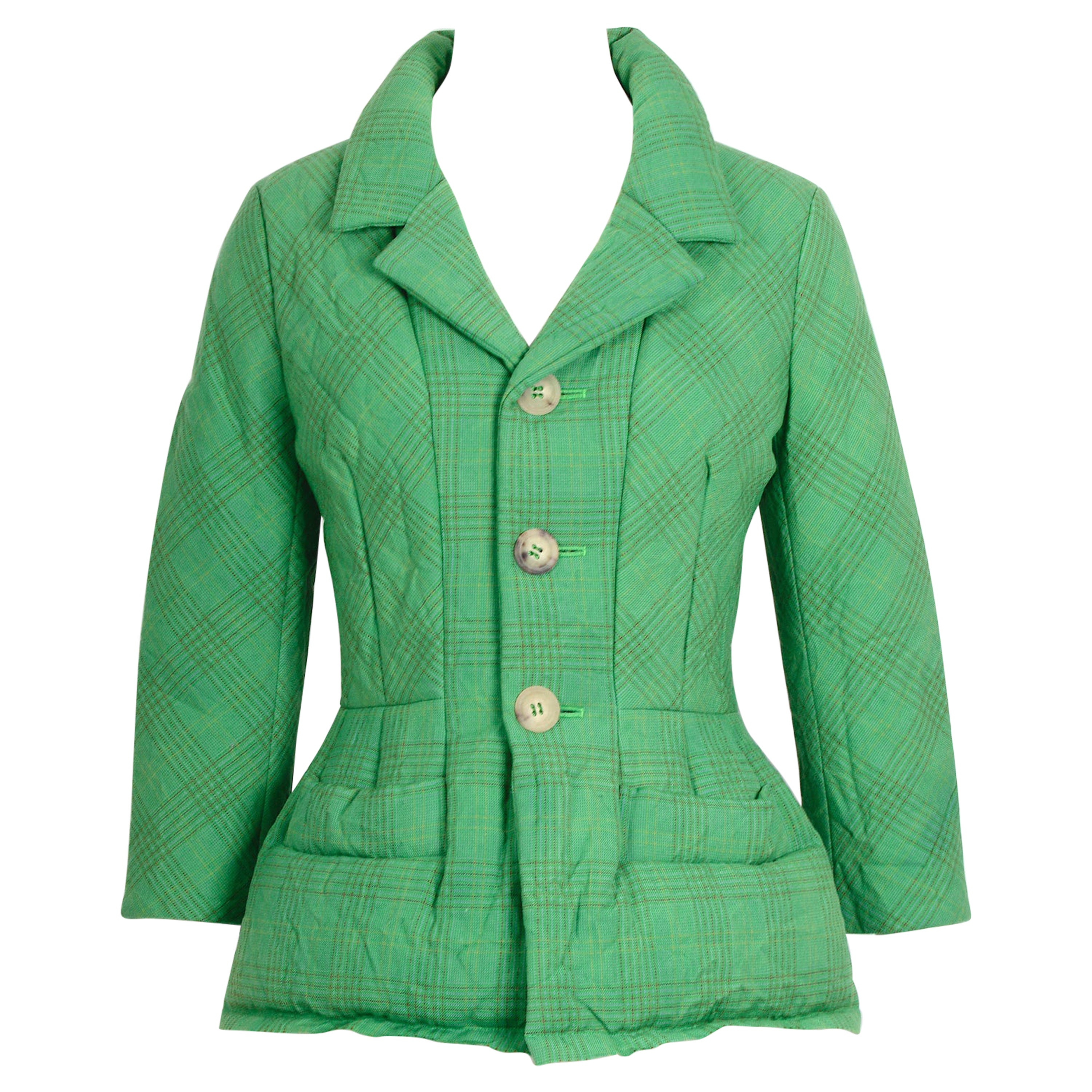 Comme des Garçons by Junya Watanabe vintage FW 2004 green padded basque jacket   For Sale