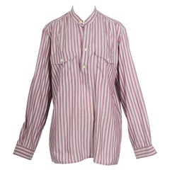 Yves Saint Laurent 1970s vintage striped crispy silk overzised blouse 