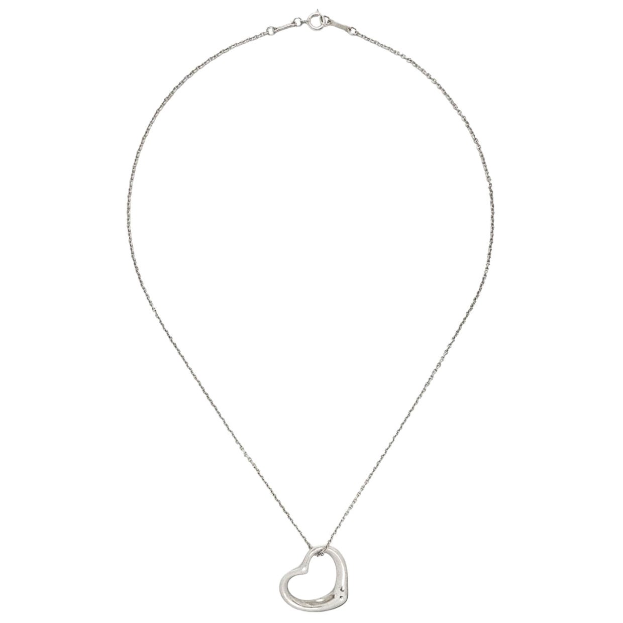Tiffany & co by Elsa Perreti Open Heart Silver Sterling Necklace
