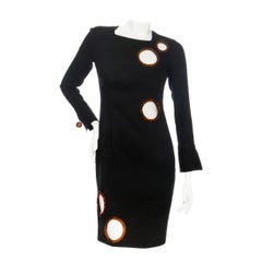 Burberry Black Silk-Blend Cutout Sheath Dress
