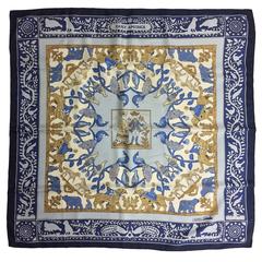 Hermes Early America silk twill scarf Françoise De La Perriere 36" x 36"