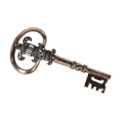 Vintage Nettie Rosenstein Sterling Silver Key Brooch