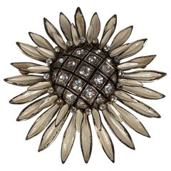Nettie Rosenstein Vintage Sunflower Sterling Silver Pendant Brooch