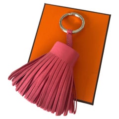 Hermes Carmen Key Ring Leather Charm Rose Pink