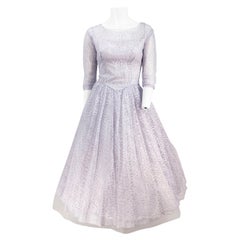 Retro 1950s Pewter Lace Dress