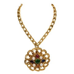 1970s Oversize Chanel Pendant Choker Necklace