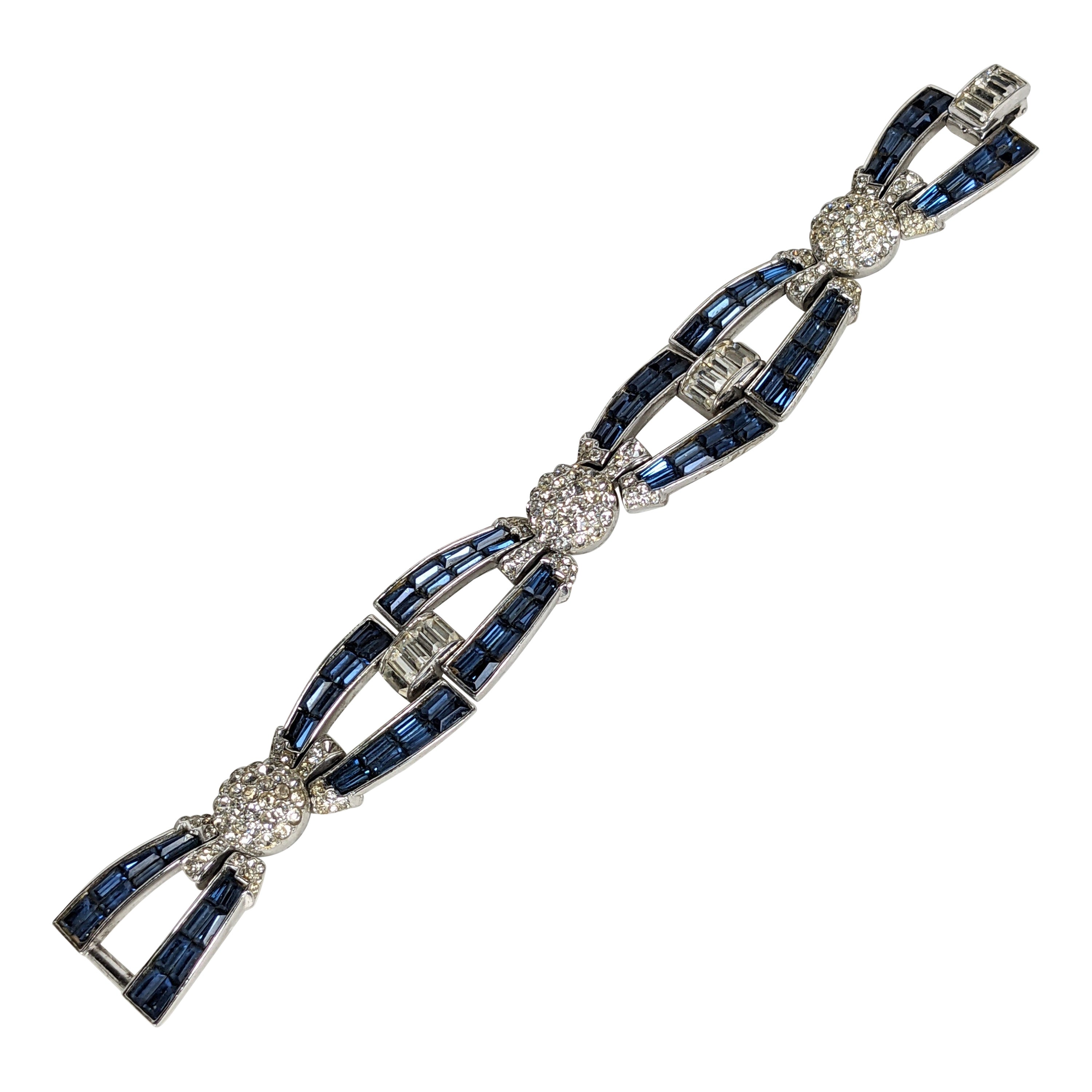 Marcel Boucher Art Deco Baguette Link Bracelet For Sale