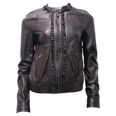 D&G by DOLCE & GABBANA Biker Leather Jacket Size IT 40