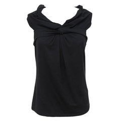 MAX MARA Black Sweater Top Shirt Blouse Cotton Spandex Pullover Sleeveless Sz M