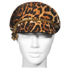 Retro Christian Dior by John Galliano Leopard Print 'Gambler' Cap, fw 2004