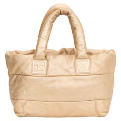 Used Chanel Gold Leather Coco Cocoon Tote Bag