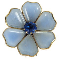 Art Deco Gripoix Style Flower Clip