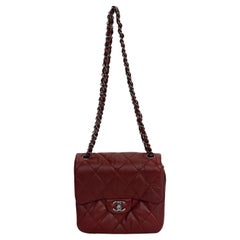 Used Chanel Burgundy Quilted Flap Bag