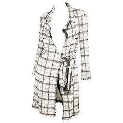 Chanel coat/dress-black/white/silver checkered
