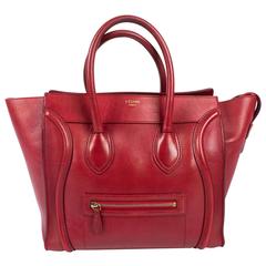 Celine Luggage Boston Top Handle Bag - red