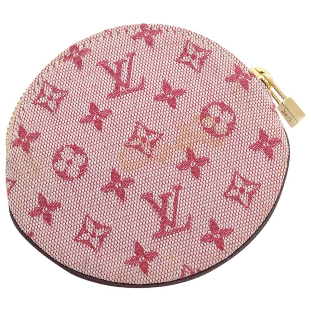 Louis Vuitton Porte Monnaie Round Red Cerise Mini Monogram Canvas Coin Case For Sale