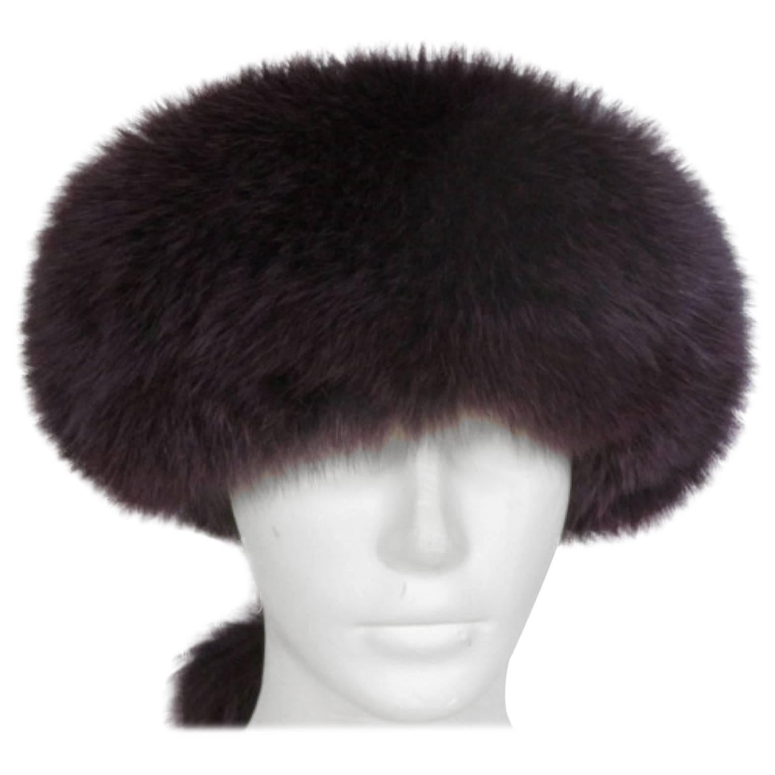 purple fox fur headband